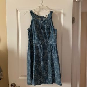 Loft Summer Dress Blue with a blue flowers- Size 8